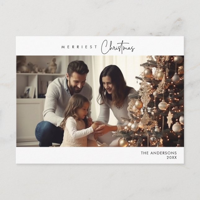 Postal Foto familiar de Navidades más graciosos, felicida (Anverso)