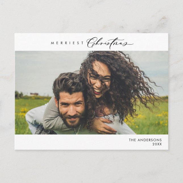 Postal Foto familiar de Navidades más graciosos, felicida (Anverso)