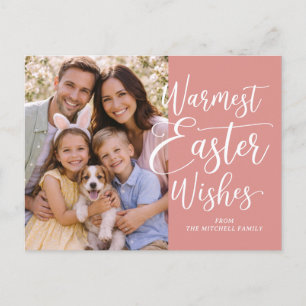 Postal Foto Familiar Personalizada Feliz Pascua Rosa Cora