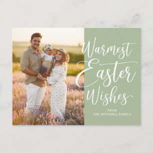Postal Foto familiar personalizada Feliz Pascua Verde Sal
