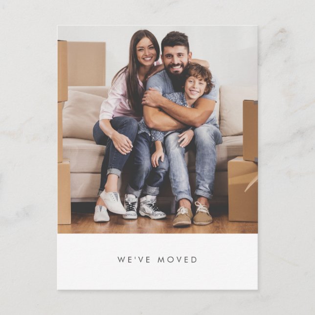 Postal Foto familiar simple Hemos movido nueva dirección  (Anverso)