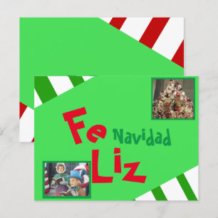 Postal Foto Feliz Navidad Letra Xmas Español Festejo
