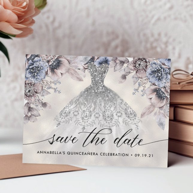 Postal Foto Floral De Moda Quinceañera Salva La Fecha (Subido por el creador)