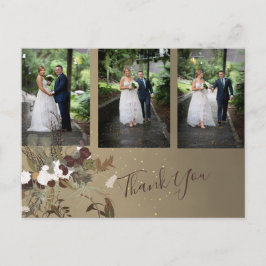 Postal Foto Floral Rústico Agradecimiento de Boda Floral