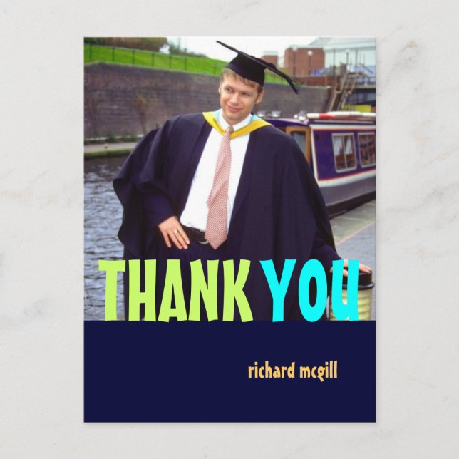 Postal Foto Gracias a las postales, colores DIY+fuentes (Anverso)