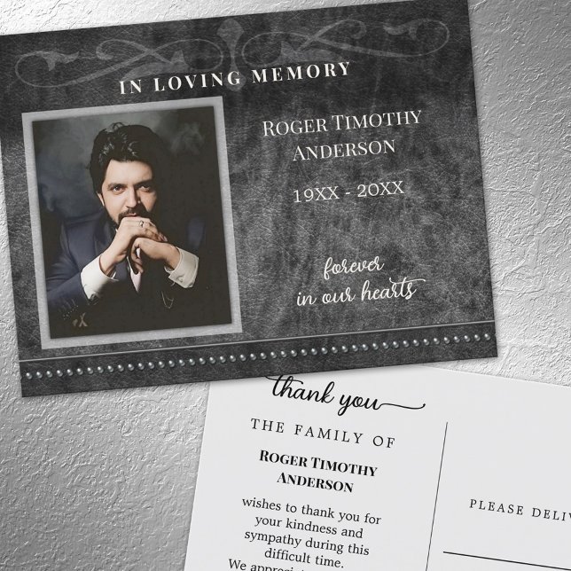 Postal Foto Gris Negra En Memoria Amada Gracias (Subido por el creador)