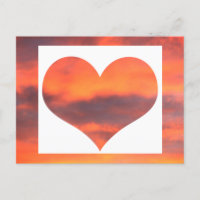 Foto imagen paisaje cielo atardecer corazón naranj