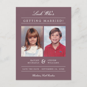Postal Foto infantil Guardar la fecha   Mauve