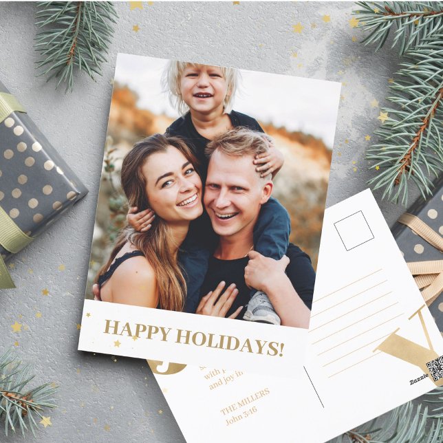 Postal Foto Joy Navidades Holiday Faith Scripting Lining (Subido por el creador)