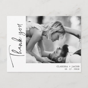 Postal Foto lateral Guión negro Gracias Postcard Boda
