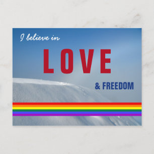Postal Foto LGBT de invierno de amor gay y libertad