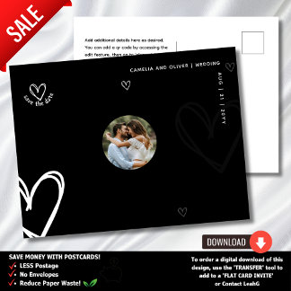 Postal FOTO MÍNIMA Salven la fecha - Negro Calidad modern