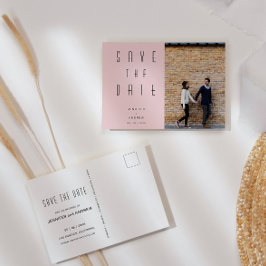 Postal Foto minimalista de escritura moderna Guardar la f