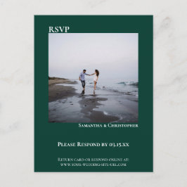 Postal Foto minimalista de la moderna boda verde esmerald