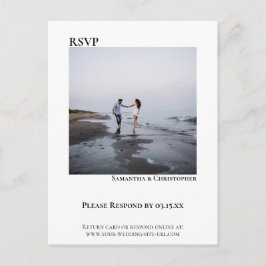 Postal Foto minimalista moderna de boda simple RSVP