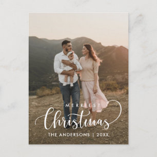 Postal Foto Minimalista moderna, familia de los Navidades