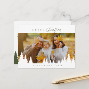 Postal Foto Minimalista moderna, familia de los Navidades