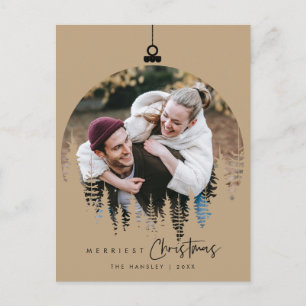 Postal Foto Minimalista moderna, familia de los Navidades