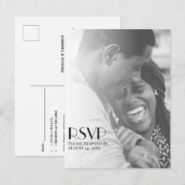 Postal Foto minimalista superposición de boda moderna RSV