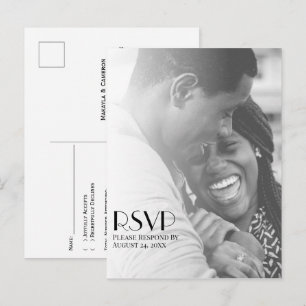 Postal Foto minimalista superposición de boda moderna RSV