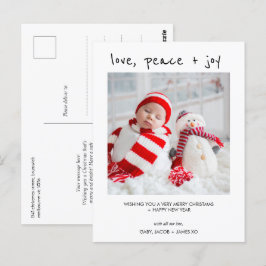 Postal Foto moderna Amar la paz Navidades de la alegría