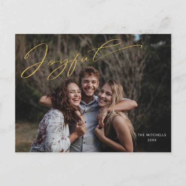 Postal Foto moderna con un guión de caligrafía alegre de  (Anverso)