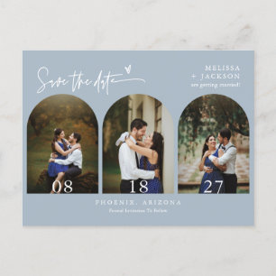 Postal Foto moderna de Arco Azul Dusty Código QR Guardar