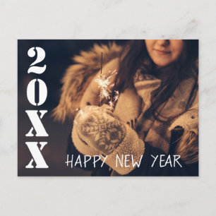 Postal Foto moderna de Feliz Año Nuevo 2023 con destellos