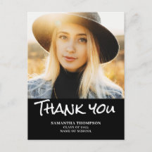 Foto moderna de graduación 2023 Gracias Postcard