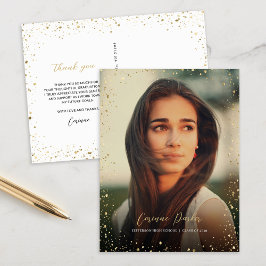 Postal Foto moderna de graduación de Glitz Gracias Postca