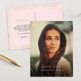 Postal Foto moderna de graduación de Glitz Gracias Postca