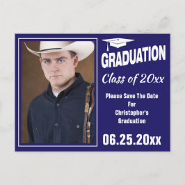 Postal Foto Moderna De Graduación Guardar La Fecha Fiesta