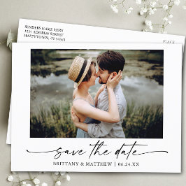 Postal Foto Moderna De Guión De Tinta Minimalista Guardar