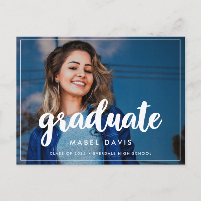 Postal Foto moderna de la fiesta de graduación (Anverso)