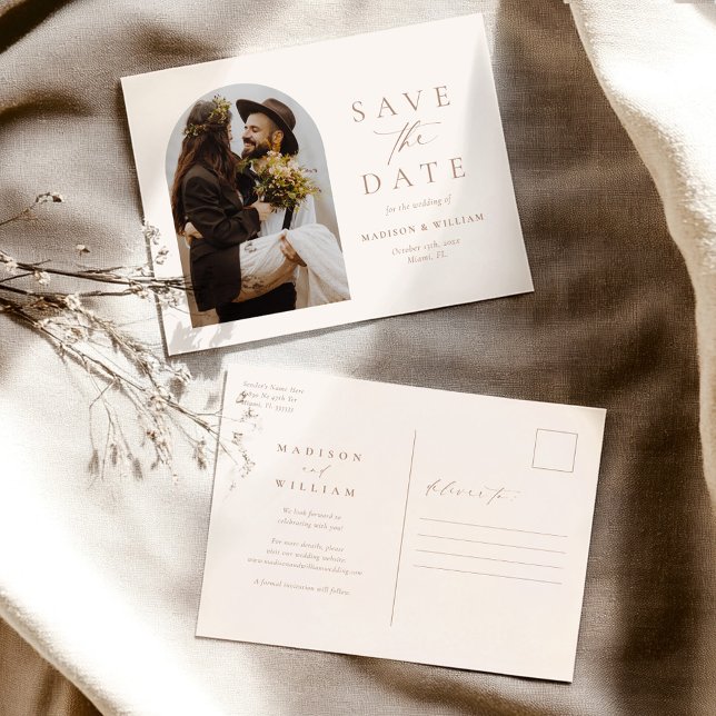 Postal Foto moderna de marfil - Salven la fecha (Subido por el creador)