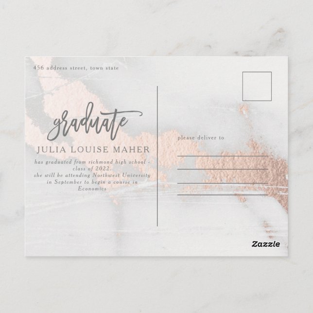 Postal foto moderna de mármol (Reverso)