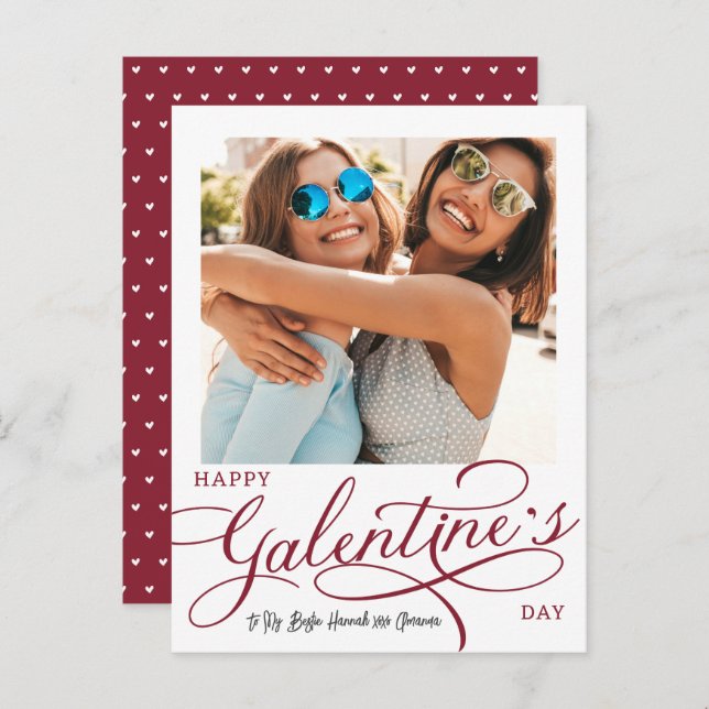 Postal Foto moderna del Día de Galentine (Anverso / Reverso)