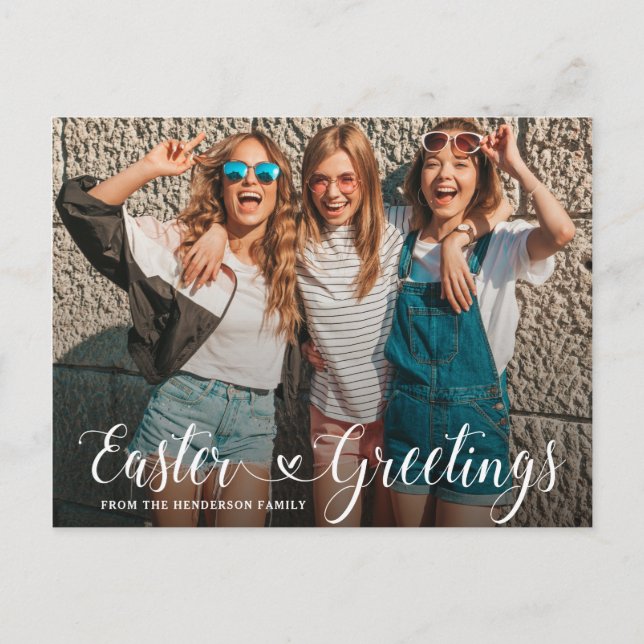 Postal Foto moderna del saludo de Pascua (Anverso)