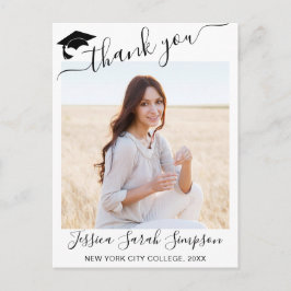 Postal FOTO Moderna Elegante Graduación Gracias