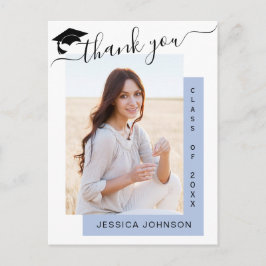 Postal FOTO Moderna Elegante Graduación Gracias Postcar