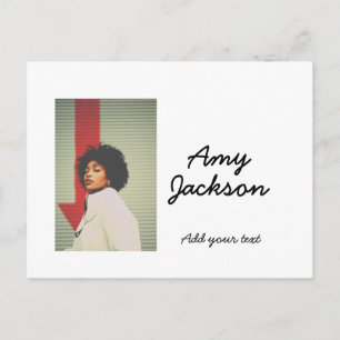 Postal Foto nombre completo fecha simple minimalista chic