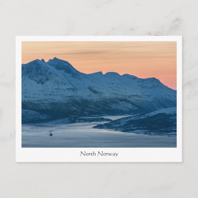 Postal Foto paisajista del norte de Noruega (Anverso)