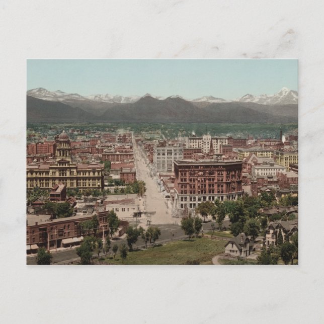 Postal Foto Panorámica de la Línea de Skyline de Denver C (Anverso)