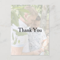 Foto personalizada Boda gay Gracias Postcard