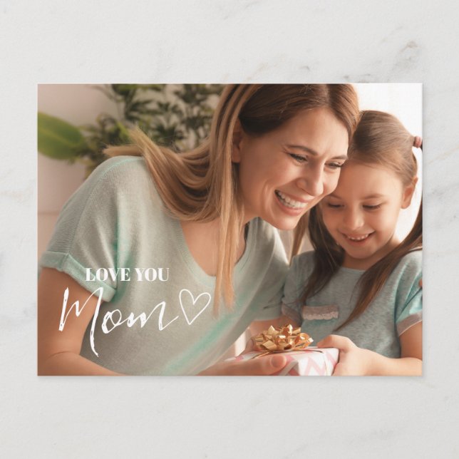 Postal Foto personalizada de amor para mamá (Anverso)