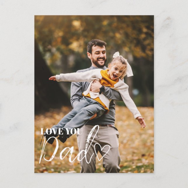 Postal Foto Personalizada de Amor para Papá (Anverso)
