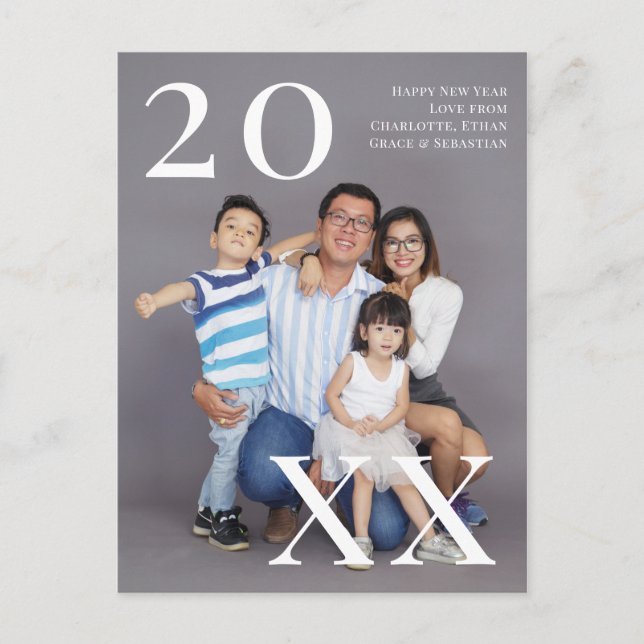 Postal Foto personalizada de Año Nuevo (postal posterior) (Anverso)