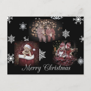 Postal Foto personalizada de Black Merry Christmas