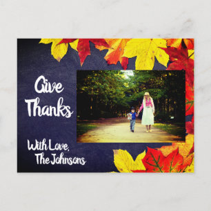 Postal Foto personalizada de Chalkboard   Acción de Graci