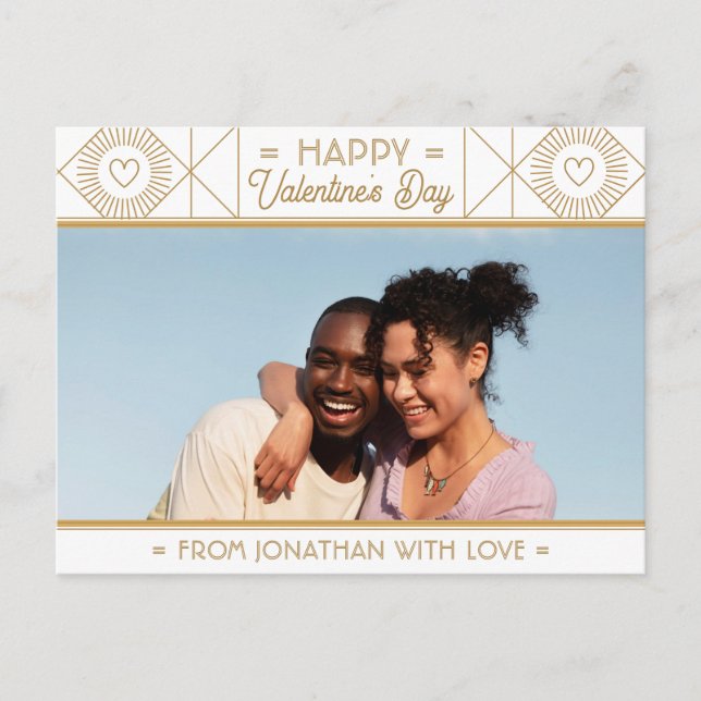Postal Foto personalizada de El día de San Valentín blanc (Anverso)